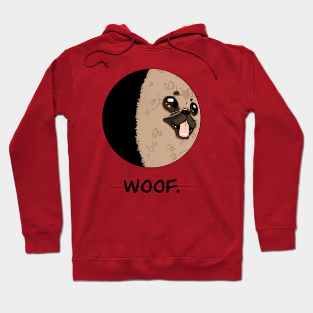 Pug in the Moon Hoodie by ra7ar